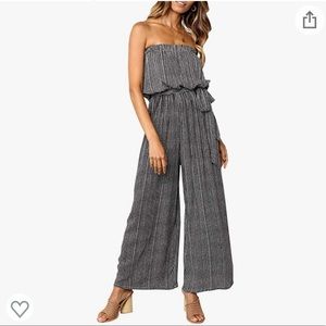 Sexy Strapless Wide Leg Pants Jumpsuit